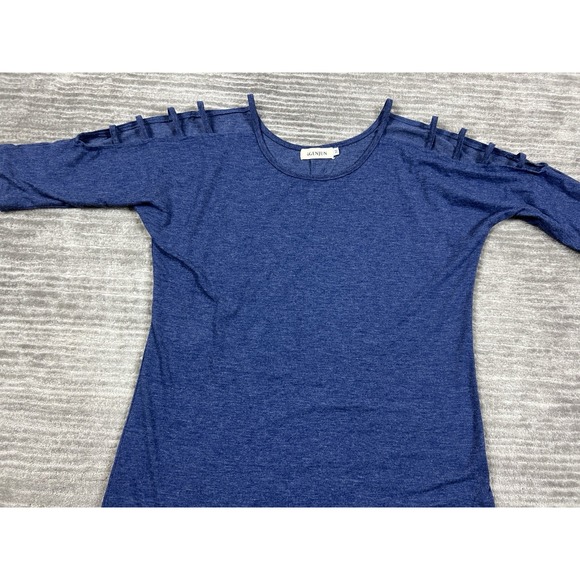 iGenJun Top Womens Medium Blue Half Sleeve Polyester‎ Blend Casual - Picture 2 of 12